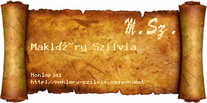 Makláry Szilvia névjegykártya