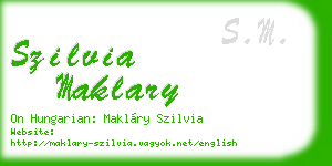szilvia maklary business card