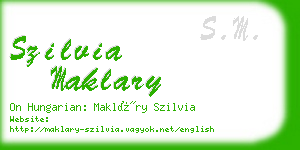 szilvia maklary business card